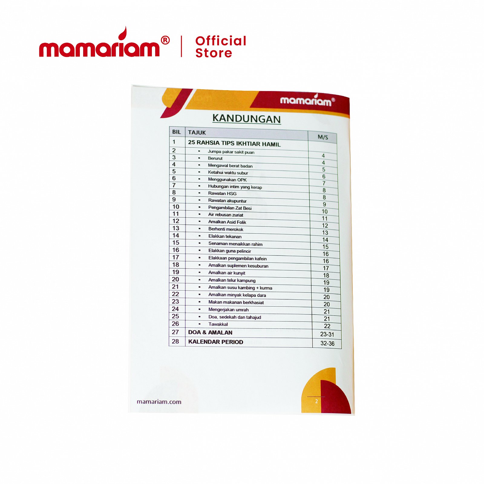 Buku 25 Rahsia Tips Mudah Hamil